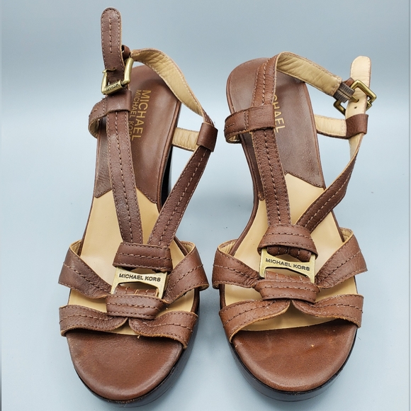 Michael Michael Kors brown leather sandals - Picture 4 of 8